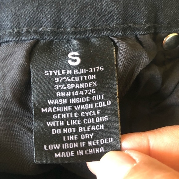 American Bazi Colored Zipper Skinny Fit Frayed Hem Black Jeans Size S - Picture 7 of 12